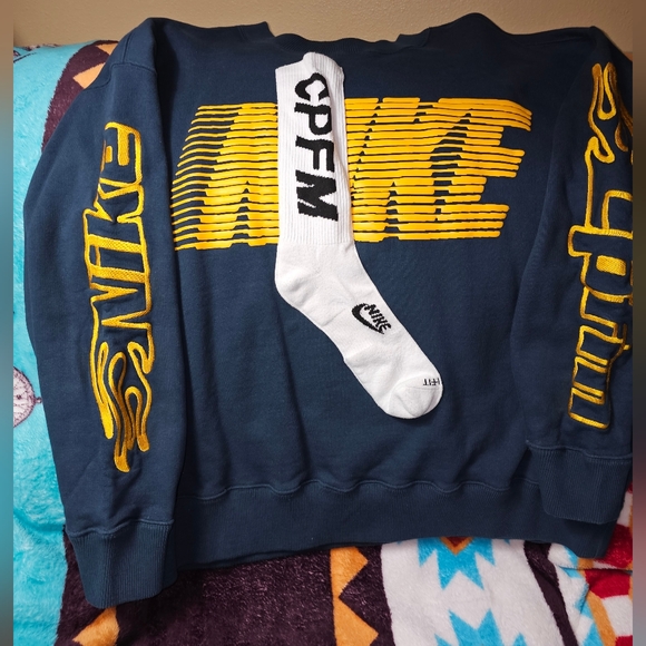 Nike Cactus Plant Flea Market. CPFM XL Fleece Crewneck Sock - Picture 2 of 11